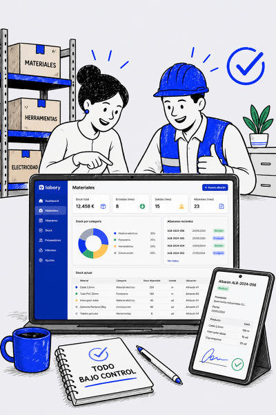 Beneficios Gestion Compras Materiales Obras Labory