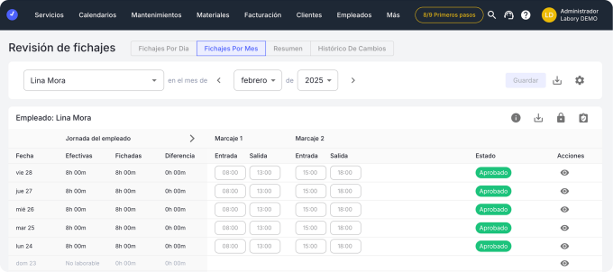 Control Horario Fichajes Operarios Labory 4